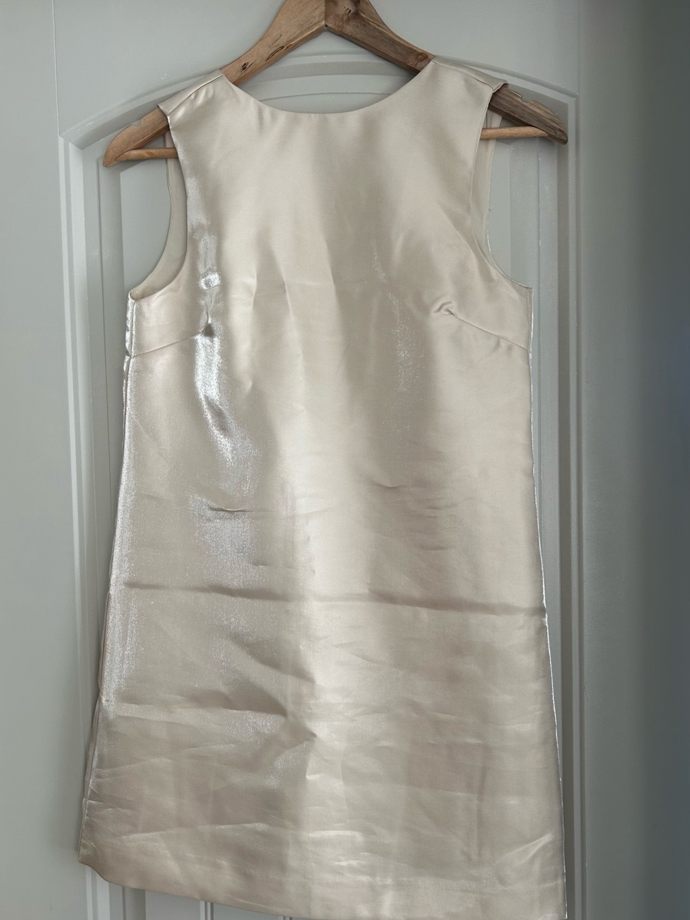 H&M Cream Shimmer Sleeveless Mini Dress